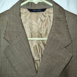 Brooks Brothers Black and Cream Houndstooth Blazer